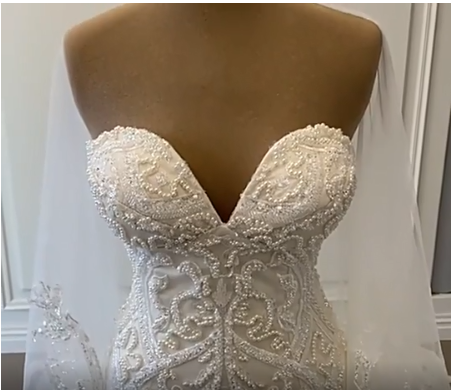 Sexy White Lace Mermaid Wedding Dresses Sweetheart ,Chic Prom Dress C1384