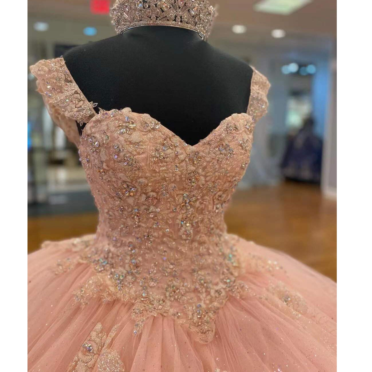 Sweetheart Quinceanera Dress Blush Pink Beaded Sweet 16 Party Dress Ball Gowns c2764