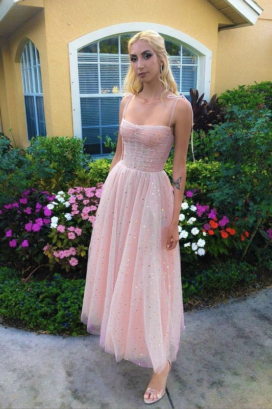Pink tulle sequins short dress fashion dress evening dress  C505