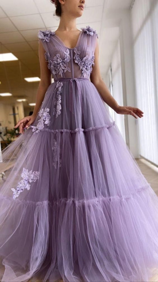 A-line long evening Dress Prom Dresses  C509
