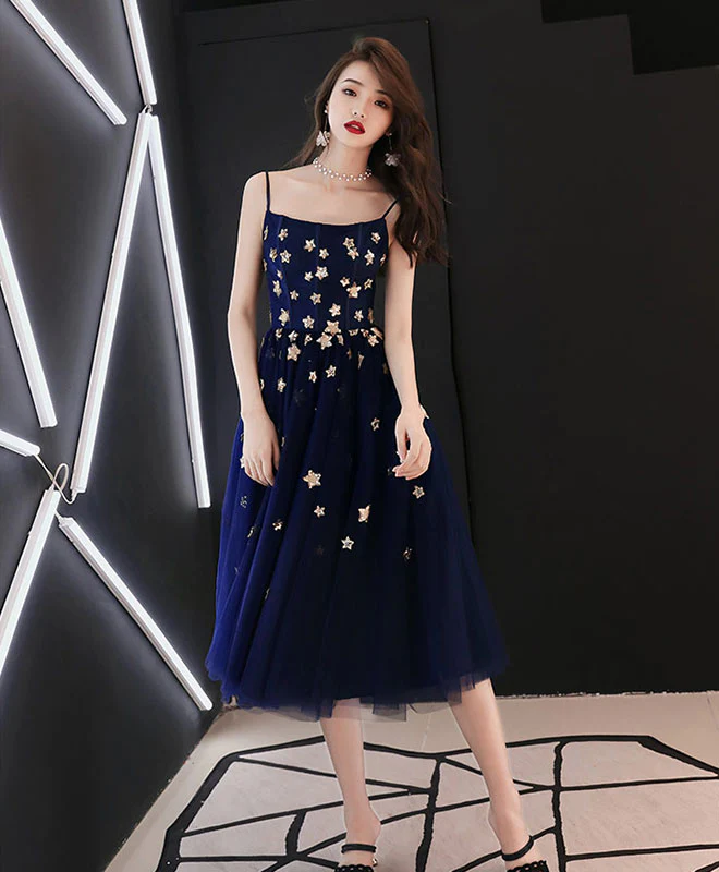 Blue tulle short prom dress blue tulle homecoming dress c3299