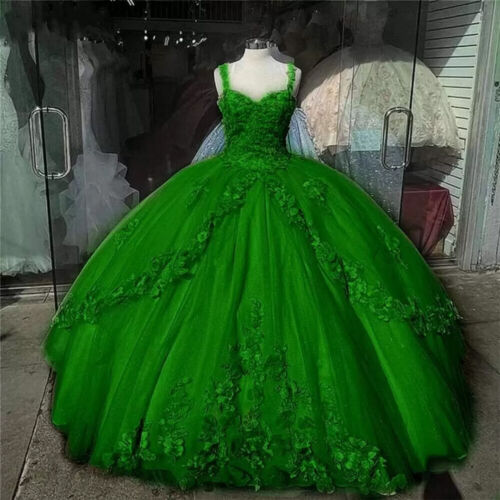 A-line Straps Ball Gown With Appliques Sweet 16 Dress Princess Quinceanera Dresses Lace Appliques Sweet 15 Party Prom Ball Gowns c2557