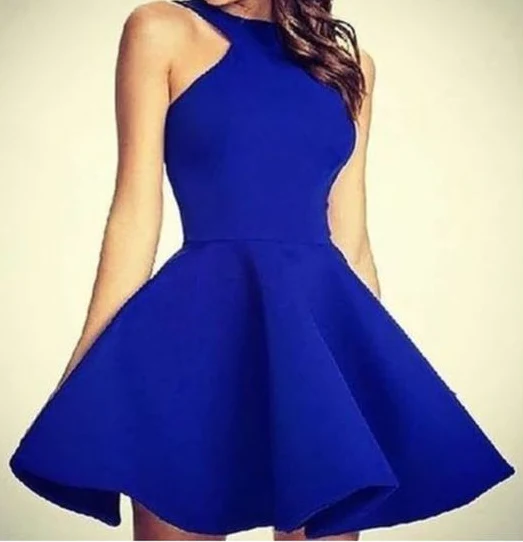 simple royal blue short homecoming dress c2987