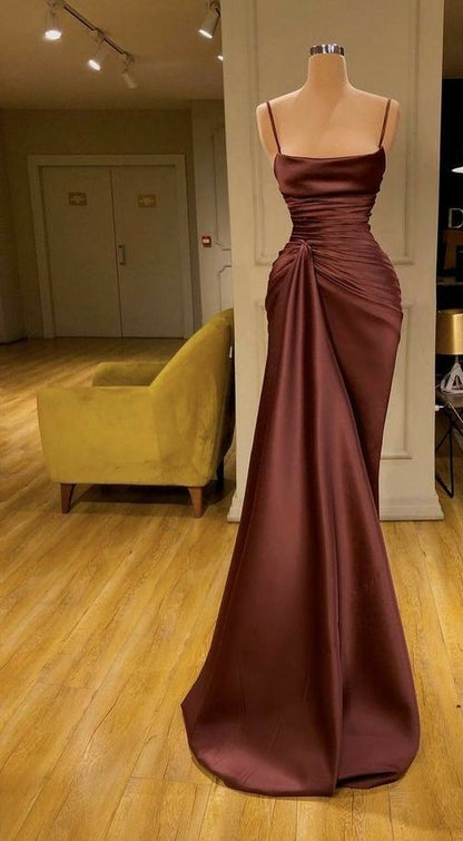 Spaghetti Straps Column/Sheath Long Evening Dress Charming Evening Dress  cc194