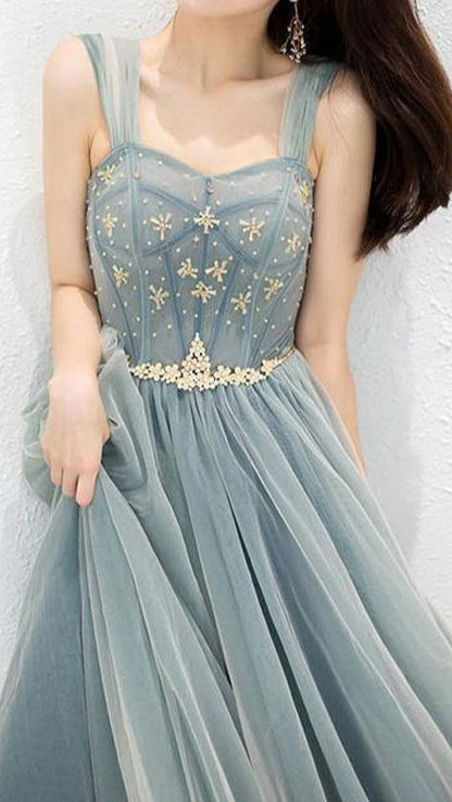 Elegant Off Shoulder A-Line Beaded Long Prom Dress With Appliques c2545