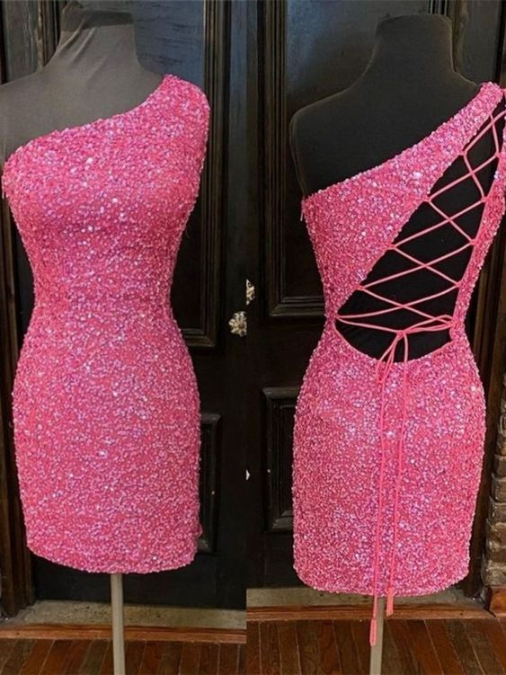 Sparkle Royal Blue Sequin One Shoulder Bodycon Party Dress c3420