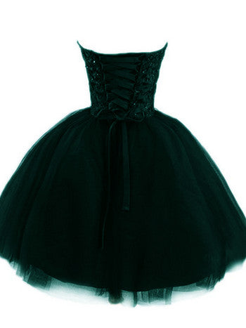 Dark Green Tulle Short Homecoming Dress, Junior Party Dresses c3457