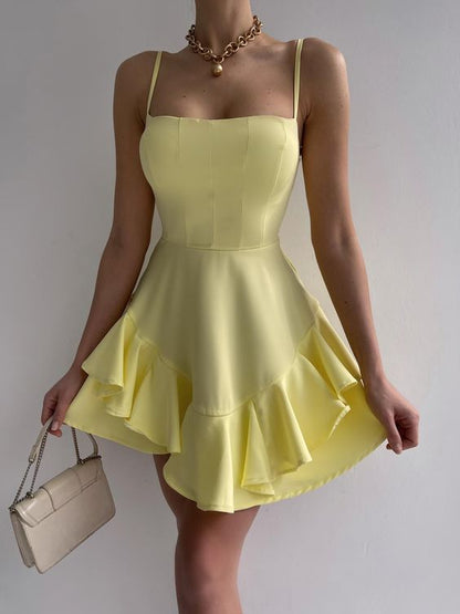 Spaghetti Straps Pink Homecoming Dress Lovely Homecoming Dress cc157