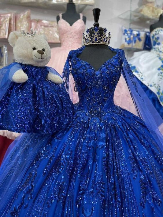 Royal Blue Princess Sweet 16 Dress Luxury Beaded cc73