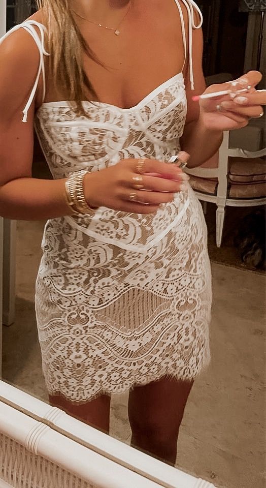 Tie Straps Lace Homecoming Dress Charming Party Dress  c3375