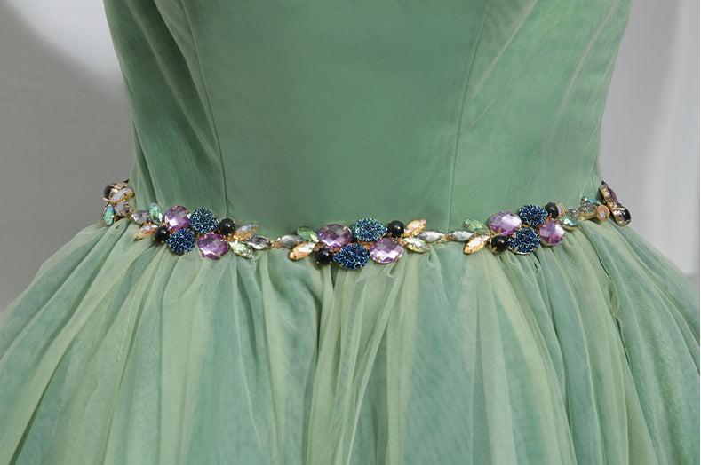 Cute green sweetheart neck homecoming dress c3291