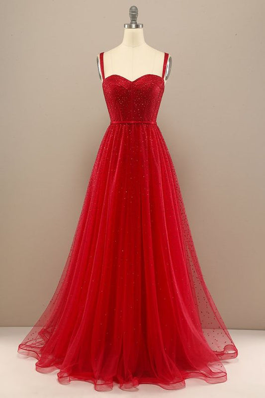 Beautiful Red Sweetheart Prom Dress with Beading cc456