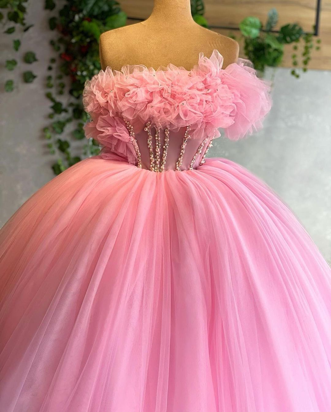 Tiered Ruffles Ball Gown Women Light Pink Tulle Party Dress Elegant Long Prom Dress Sweet 16 Dress c3152