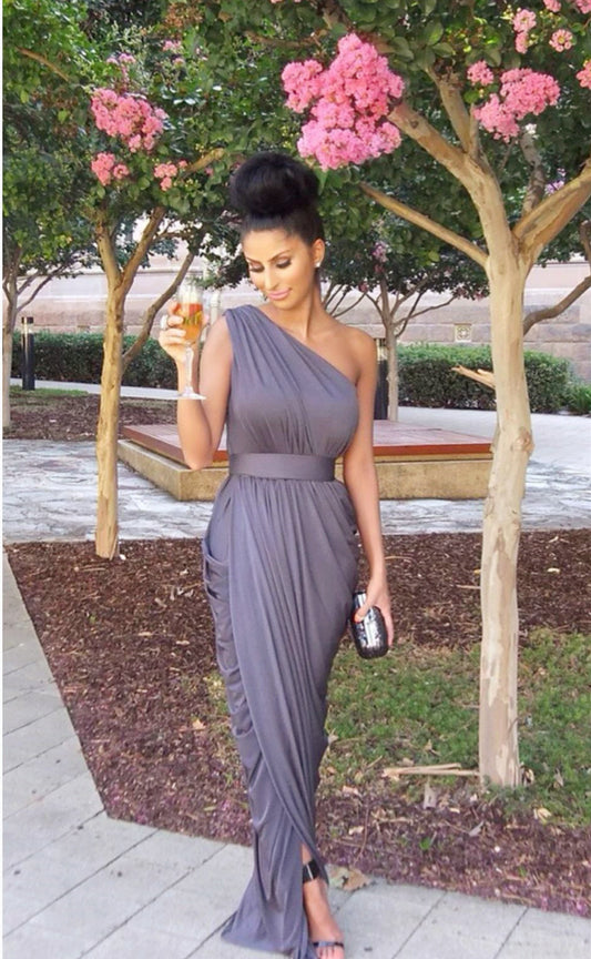 One Shoulder Prom Dress, Formal Dress, Evening Gown C1258
