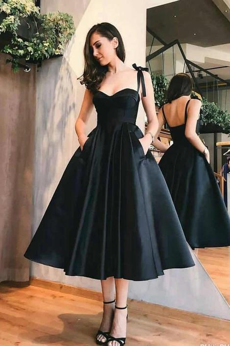 1950s Black Homecoming Dress, Short Prom Dress C1692