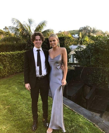 Spaghetti Strap V-neck Sleeveless Long Prom Dress C2213