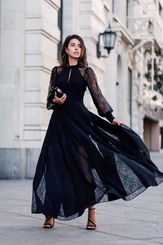 Elegant Lace Evening Dress,Black Prom Dress,Fashion Prom Dress,Sexy Party Dress,Custom Made Evening Dress  C1875