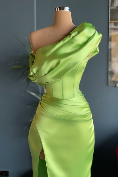 Elegant One Shoulder Long Evening Prom Dress With Split C2039