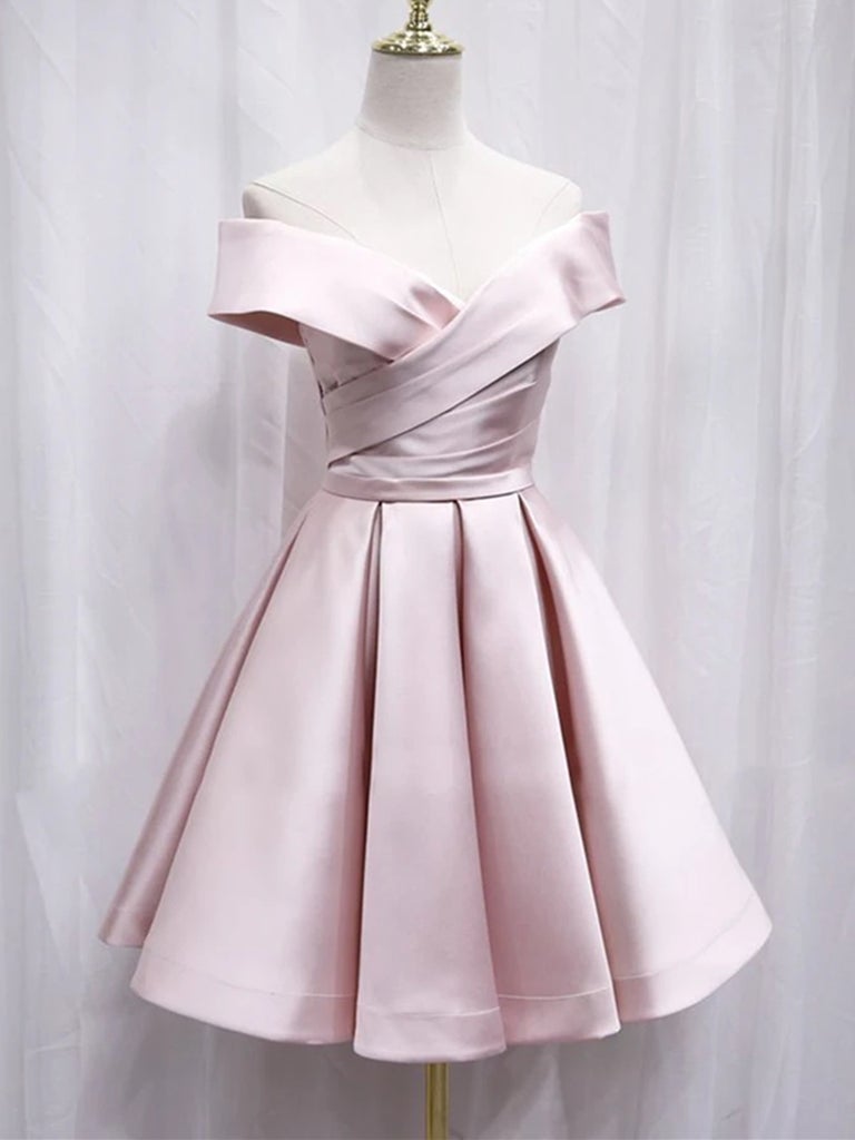 Emerald Green/Burgundy/Blue/Pink Off Shoulder Short Homecoming Dress Girls Junior Short Prom Gown  C1132