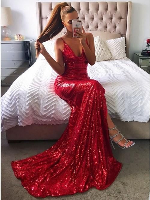 Sexy Shinning Prom Dress, Evening Dress, Special Occasion Dress, Formal Dress, Graduation School Party Gown  C1399