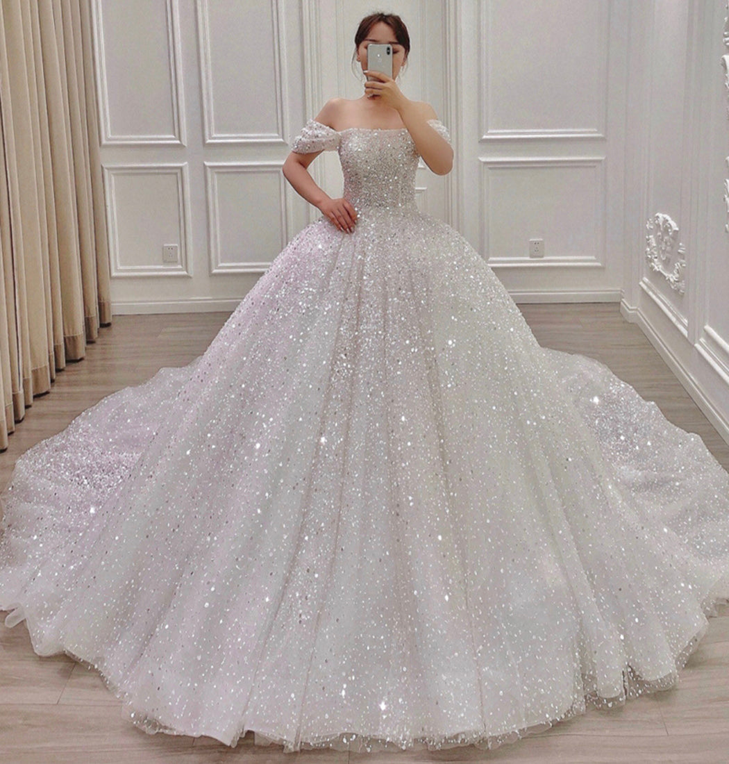 Amazing tulle sequins ball gown dress formal dress C2066