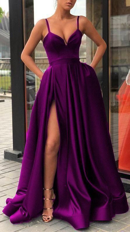 Purple prom dresses,purple evening gowns,long prom dresses C2311