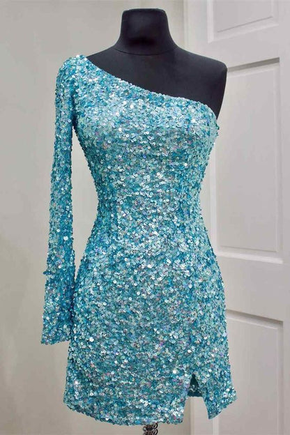 one sleeve party dress for homecoming dress  C1029