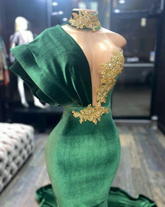 Green Mermaid Prom Dresses,Long Prom Dress C1972