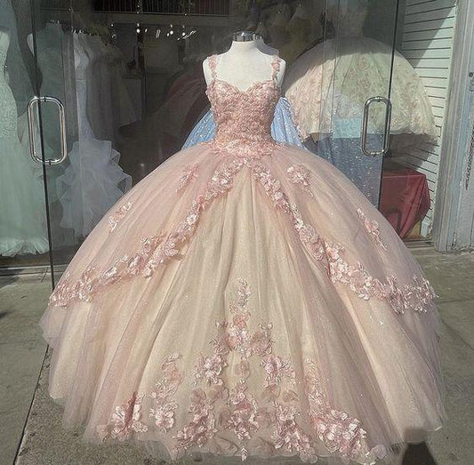 Baby pink quinceanera dress Elegant Prom Dresses, Long Evening Dress  C1801