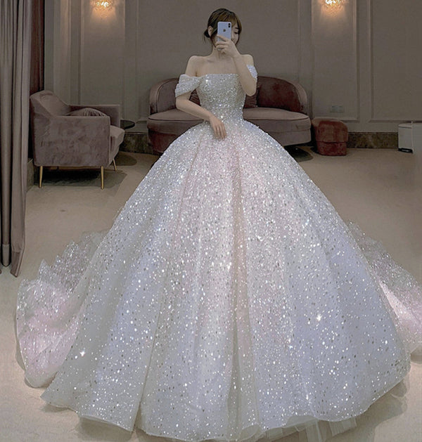 Amazing tulle sequins ball gown dress formal dress C2066