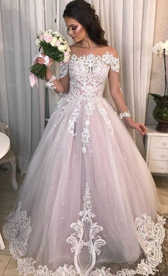 Off the shoulder lace long prom dress   C1923