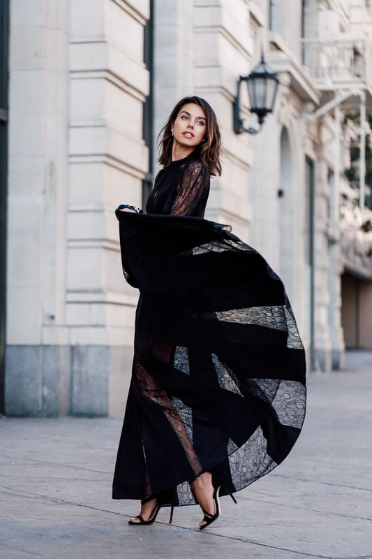 Elegant Lace Evening Dress,Black Prom Dress,Fashion Prom Dress,Sexy Party Dress,Custom Made Evening Dress  C1875