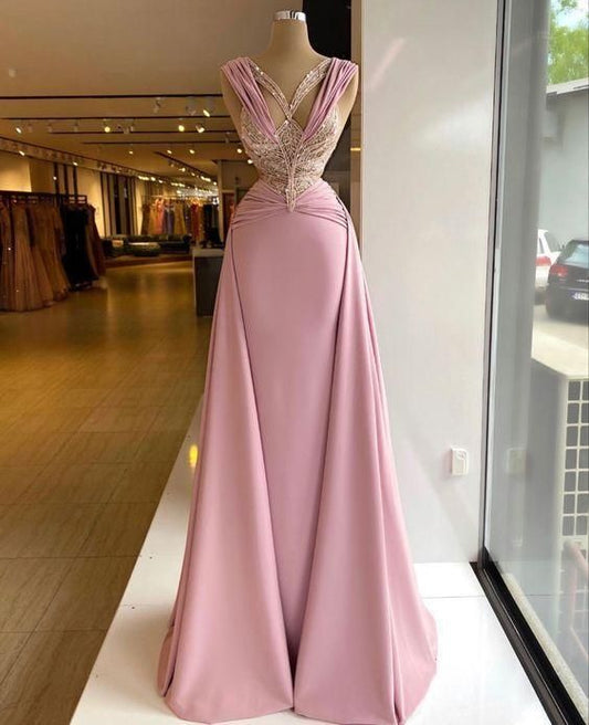 Pink Long evening Prom Dress C2237