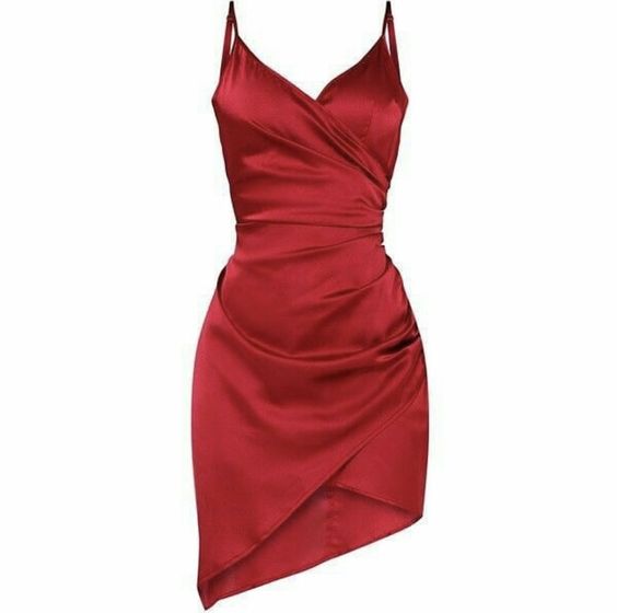 Shape Satin Wrap Dress Short Straps Homecoming Dress c2458