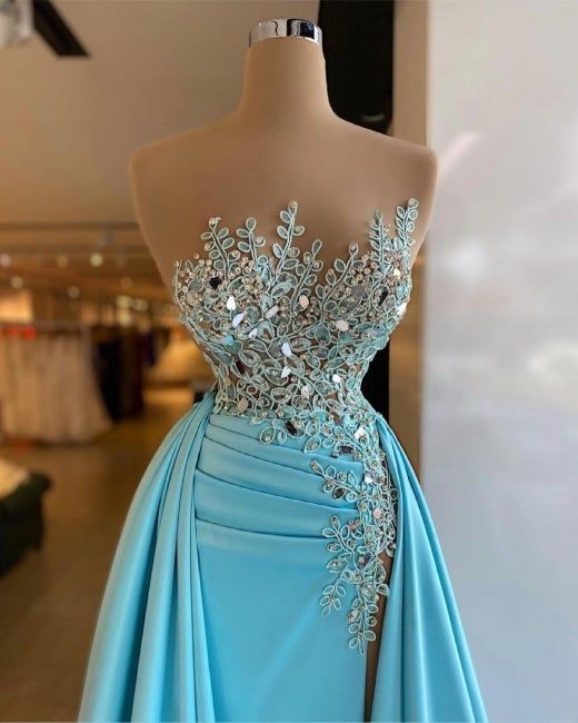 Sexy Sleeveless Sparkly Sequins Mermaid Prom Dress with Train C2183