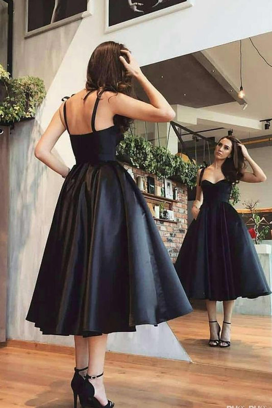 1950s Black Homecoming Dress, Short Prom Dress C1692