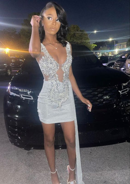 New Arrival Homecoming Dress Sexy Party Dress With Beading c2902