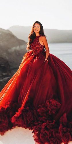 Luxury Burgundy Ball Gown Quinceanera Dress Crysatl Beaded Sweet 16 Dress Long Formal Prom Gowns  c3094