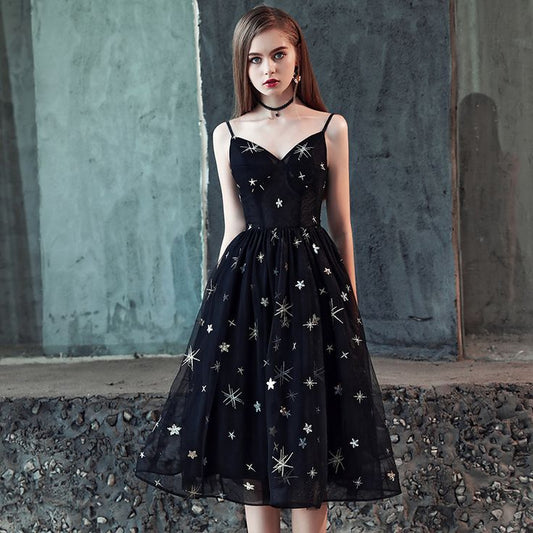 Black Tulle Short Prom Dress Evening Dress c2956