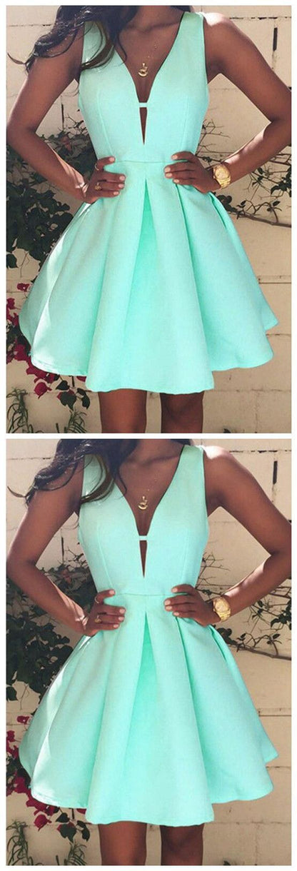 women dress green satin with homecoming dress c2814
