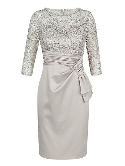 Elegant Scoop 3/4 Long Sleeves Mother of the Bride Dresses for Wedding Party Dress c2867