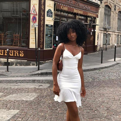 Spaghetti Straps Ruffles Mini Dress Club Party Dress Elegant Sleeveless Slip Women's Summer Sundress Outfits Holiday c3235