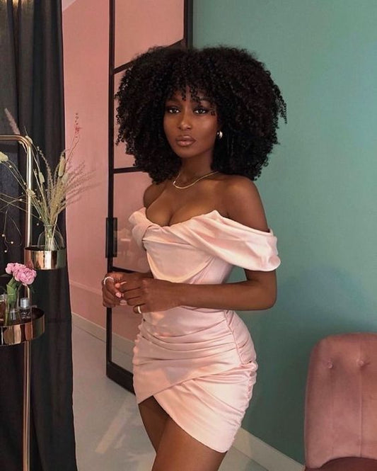 Off The Shoulder Pink Short Homecoming Dress Back To School Dress Irregularity Dress c3234