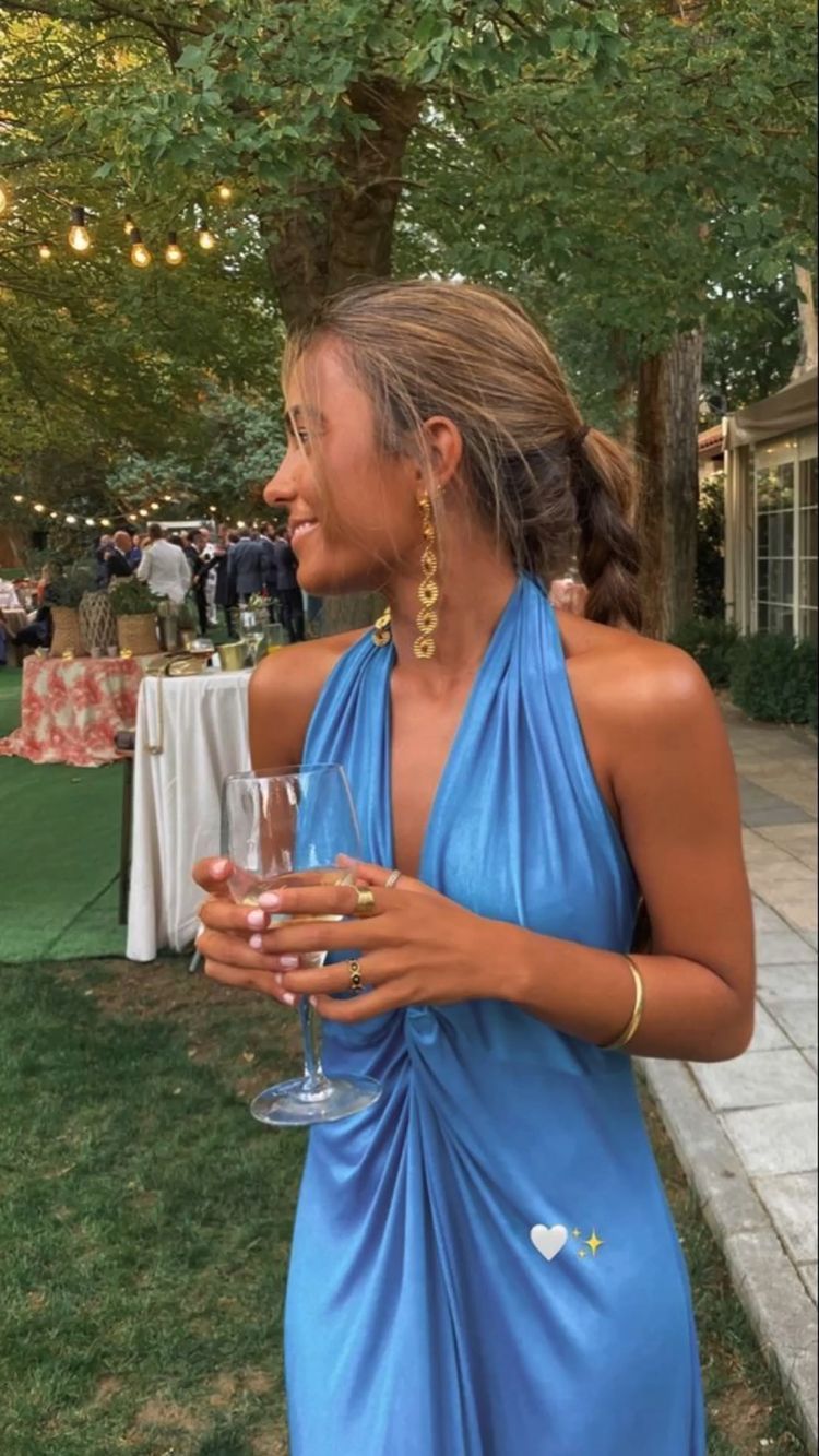Newest Prom Dresses Halter Neck Prom Dresses Blue Floor Length Prom Dresses C2437