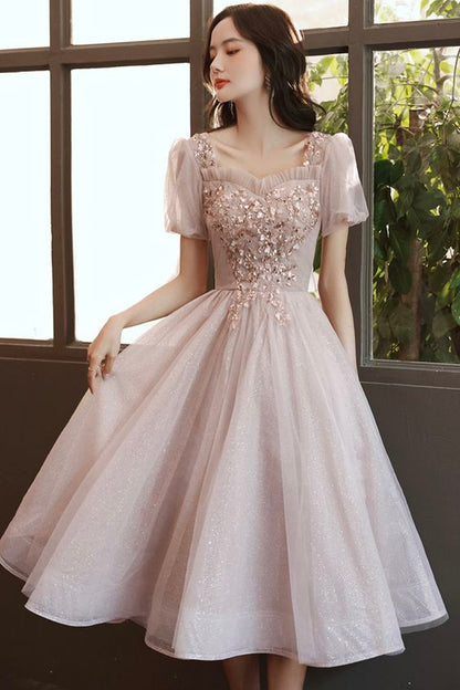 Cute Tulle Lace Short Prom Dress Homecoming Dress  C1127