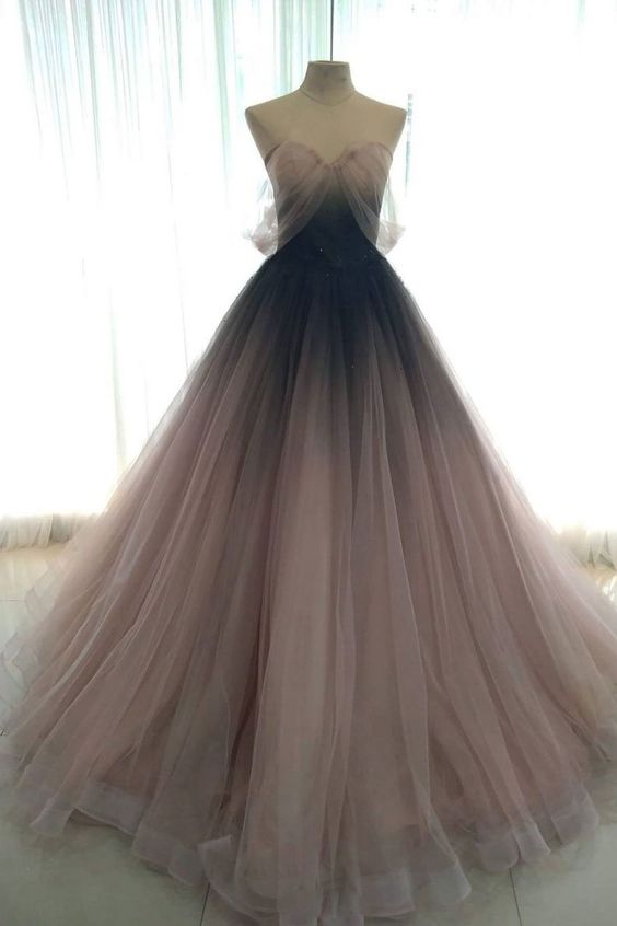 Unique tulle long prom dress tulle formal dress C66