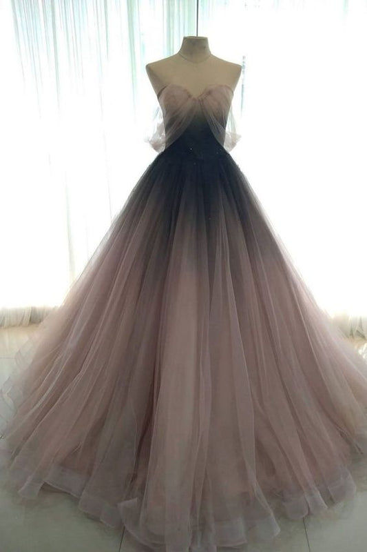 Unique tulle long prom dress tulle formal dress C66