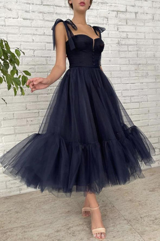 Blue tulle short prom dress homecoming dress C1317