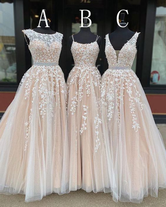 Long Prom Dresses with Applique and Beading,8th Graduation Dress School Dance Winter Formal Dress C1270