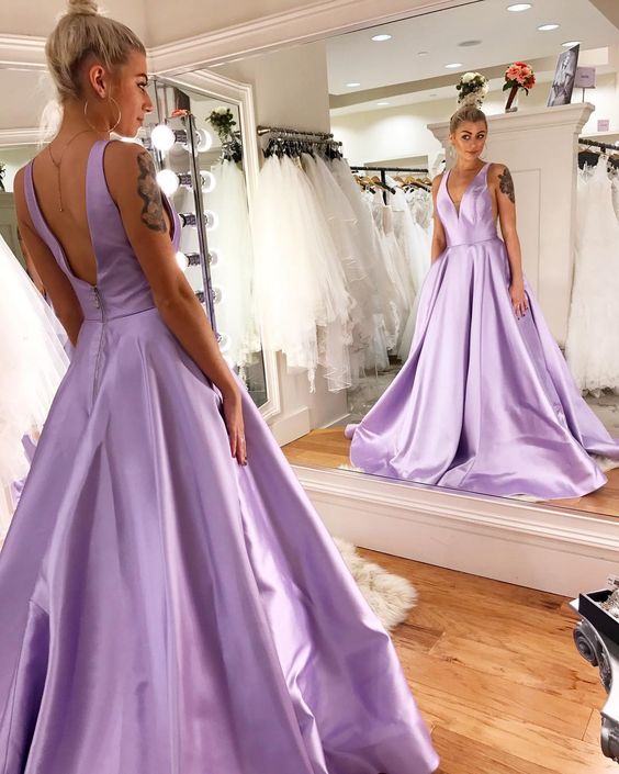 Simply Lavender Long Prom Dress Graduation Dress C380